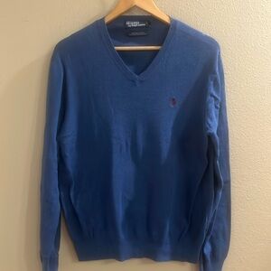 POLO Ralph Lauren Blue Men’s Large V Neck 100 % Pima Cotton